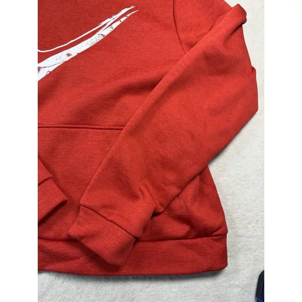 Nike Therma-FIT Boys Large Red Pullover Hoodie Baseball Swoosh Fleece